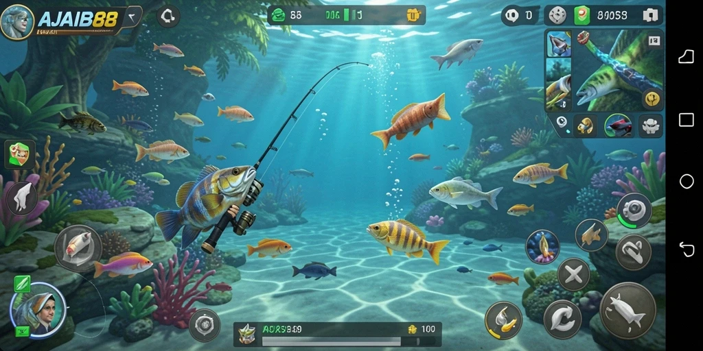 Gameplay memancing yang seru dan mendebarkan di AJAIB88.