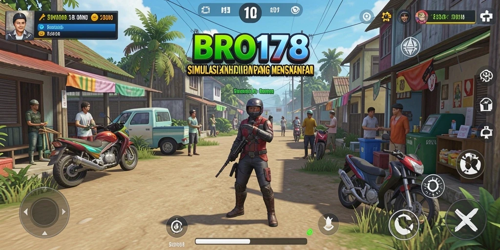 Screenshot gameplay BRO178 menampilkan suasana kehidupan interaktif.