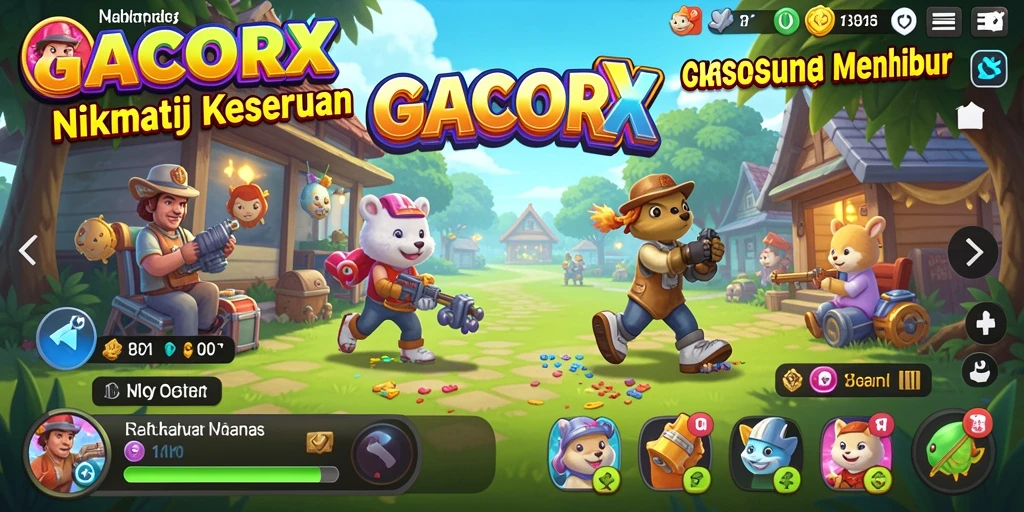 Tampilan menarik dari gameplay <strong>GACORX</strong> yang penuh warna dan ceria.