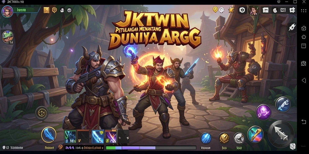 Tampilan gameplay seru dalam JKTWIN, menunjukkan aksi pertempuran yang mendebarkan.