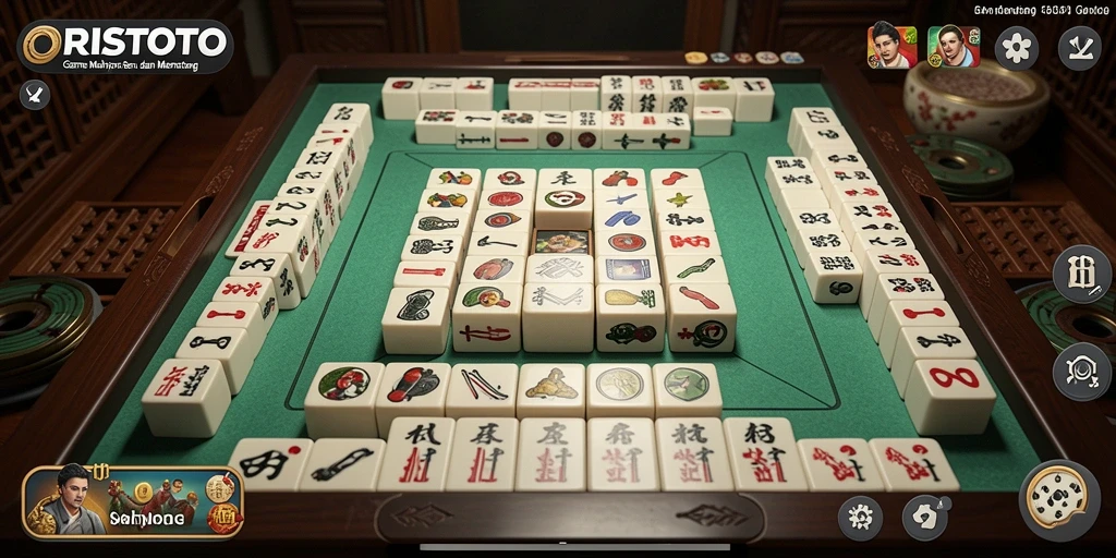 Gameplay menarik dalam ORISTOTO menampilkan tantangan Mahjong yang seru.