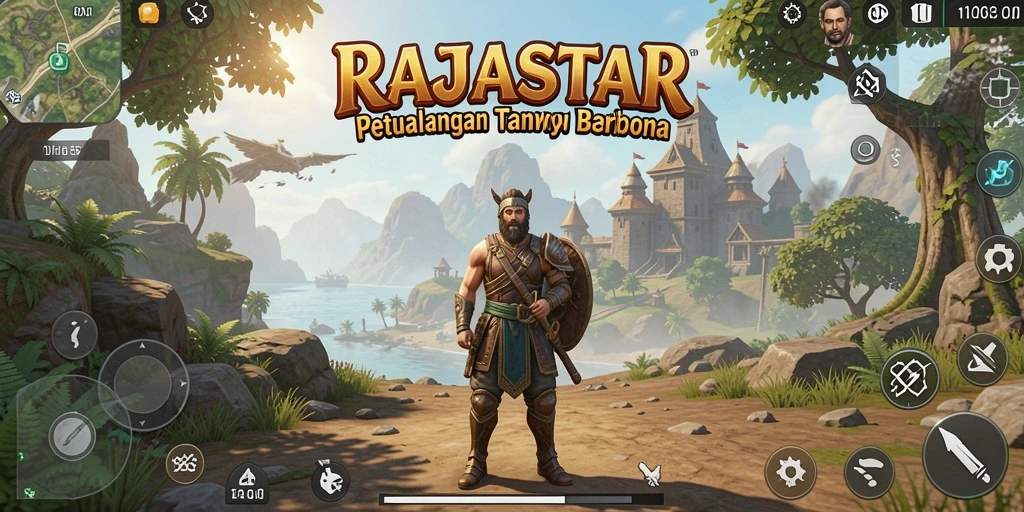 Gameplay RAJASTAR yang epik dalam dunia terbuka yang luas.