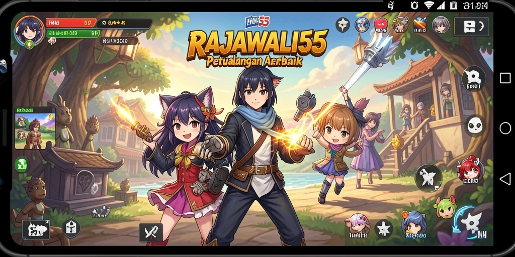 Screenshot utama RAJAWALI55 menampilkan aksi permainan Anime yang seru.
