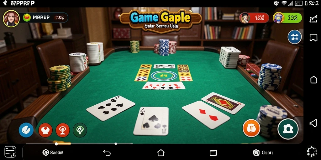 Tampilan gameplay seru di RPRPRP, nikmati permainan Gaple dengan mudah.