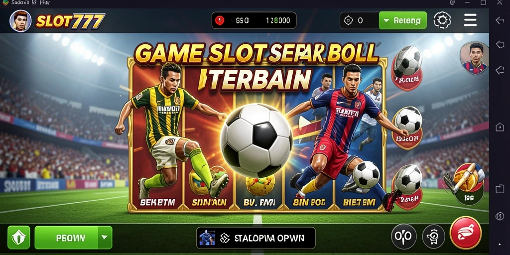 Screenshot gameplay SLOT777 dengan tema sepak bola yang menarik.