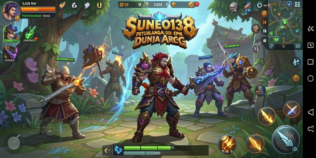 Screenshot SUNEO138 menunjukkan pertempuran epik dan karakter yang dinamis.